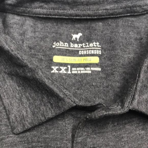 JOHN BARTLETT Mens XXL Slim Fit Gray Polo Shirt - Picture 3 of 3